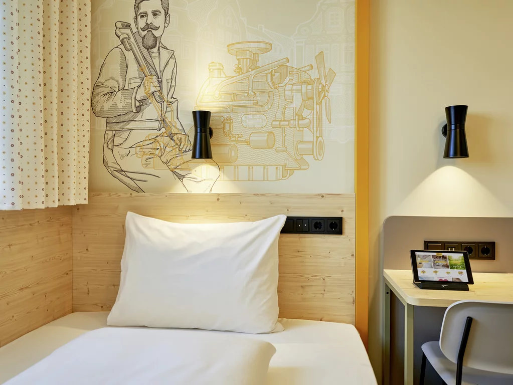 Hotel room at Mc Dreams Hotel. The Mc Dreams hotels opened in Munich and Ingolstadt in 2020 and 2021 respectively.