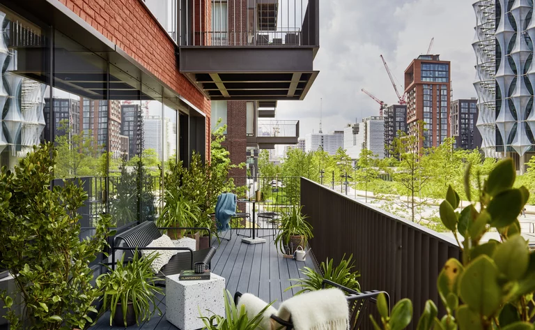 In "The Modern" in Londen maken 160 flats deel uit van het 15 hectare grote project dat zich uitstrekt rond de Amerikaanse ambassade.