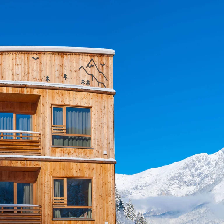The Tirol Lodge, a wooden chalet village, is located in Ellmau, Austria. In Ellmau, Austria, stands the Tirol Lodge, an entire chalet village with 171 rooms, made entirely of wood.