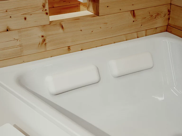 Accessoire BetteRelax Wannenkissen in weiß aus Service-Shop Weiße BetteRelax Wannenkissen in Badewanne aus dem BetteService-Shop