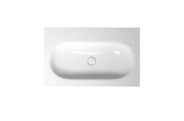 Badewanne, Draufsicht, mittiger Ablauf, Rückenschräge rechts, Farbe: F, glänzendes helles Weiß