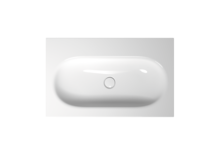 Badewanne, Draufsicht, mittiger Ablauf, Rückenschräge rechts, Farbe: F, glänzendes helles Weiß