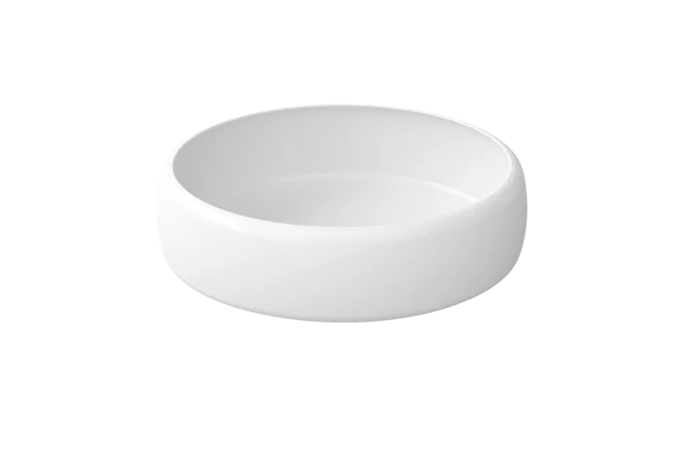 Wastafel, schuine bovenaanzicht, geen zichtbare afvoer, kleur Wit, glanzend, klassieke lichtwitte tint