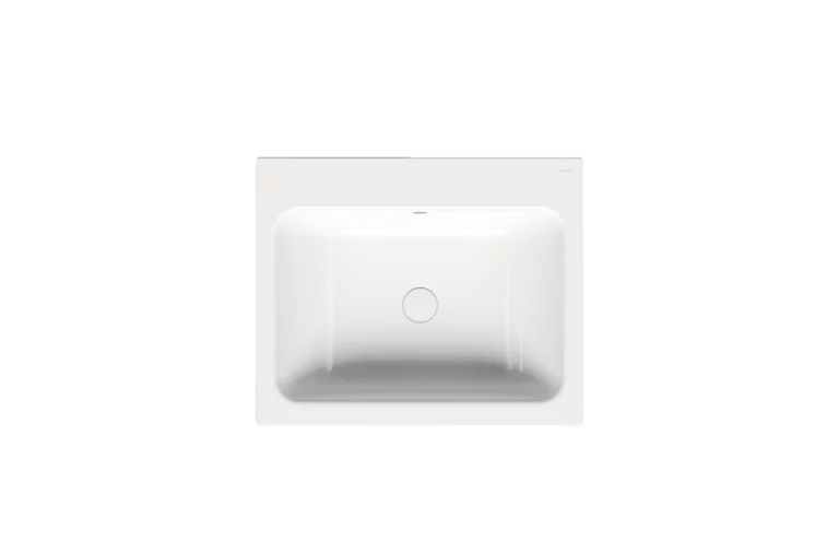 Badewanne, Draufsicht, mittiger Ablauf, Rückenschräge links, Farbe: F, klassisch weiß, glänzend